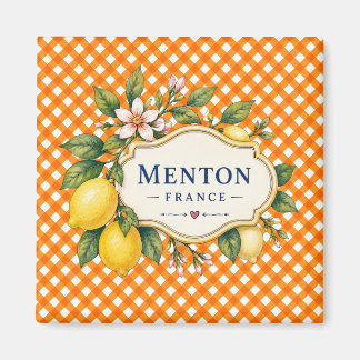 Menton French Riviera Magnet - Orange Lemon