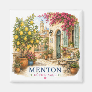 Menton French Riviera Magnet - Patio