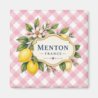 Menton French Riviera Magnet - Pink Lemon