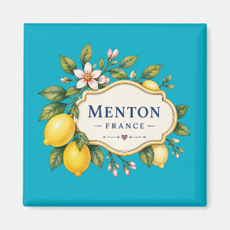 Menton French Riviera Magnet - turquoise Lemon