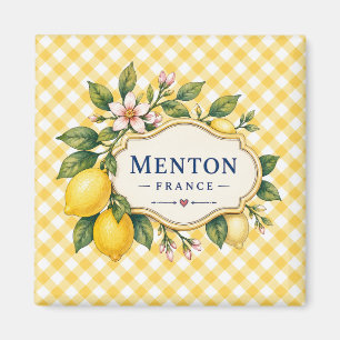 Menton French Riviera Magnet - Yellow Lemon