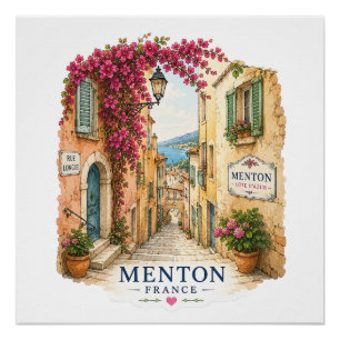 Menton French Riviera  - Old Town Alley Poster