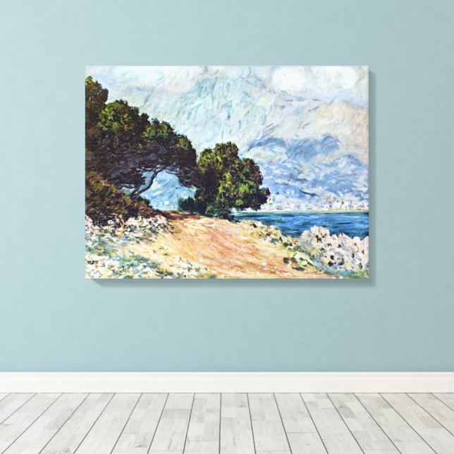Menton Seen from Cap Martin by Claude Monet Canvas Print (Insitu(Wood Floor))