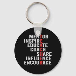 Mentor Inspire Educate Coach Share Influence Dad Key Ring