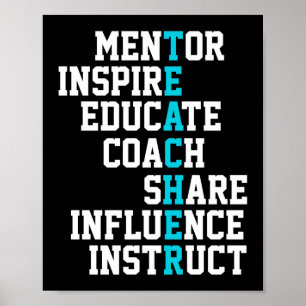 Mentor Inspire School Nerd Funny Teacher Poster
