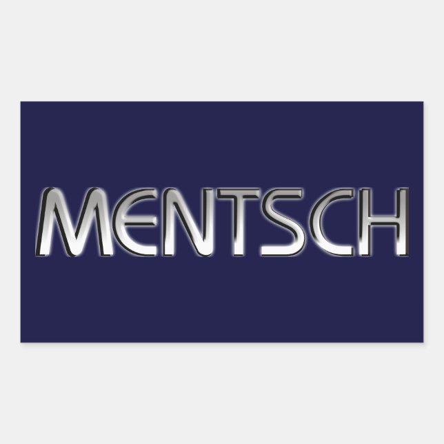 Mentsch Rectangular Sticker (Front)