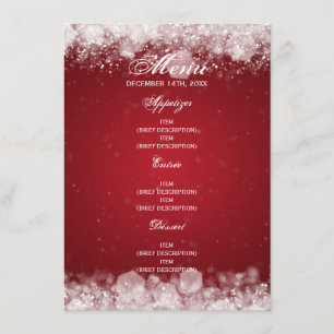 Menu Baby Shower Night Sparkle Red