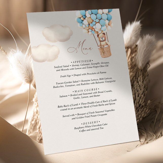 Menu Bear Baby Shower Balloon (Creator Uploaded)