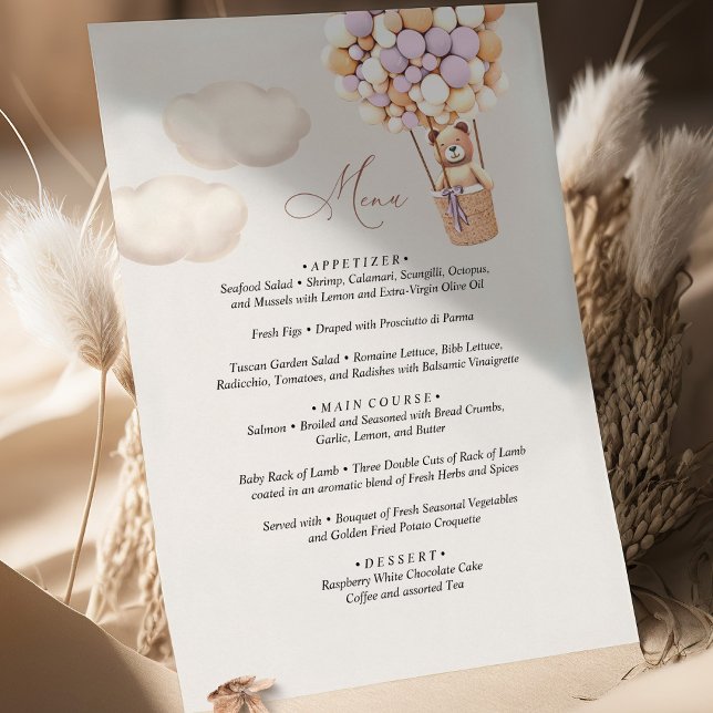Menu Bear Baby Shower Balloon (Creator Uploaded)