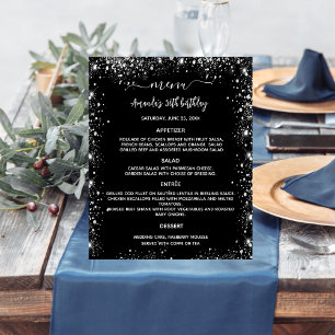 Menu black silver white budget