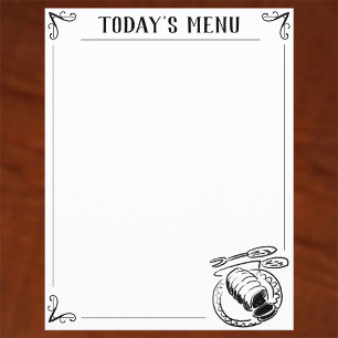 Menu Blank Sheet with Border. Flyer