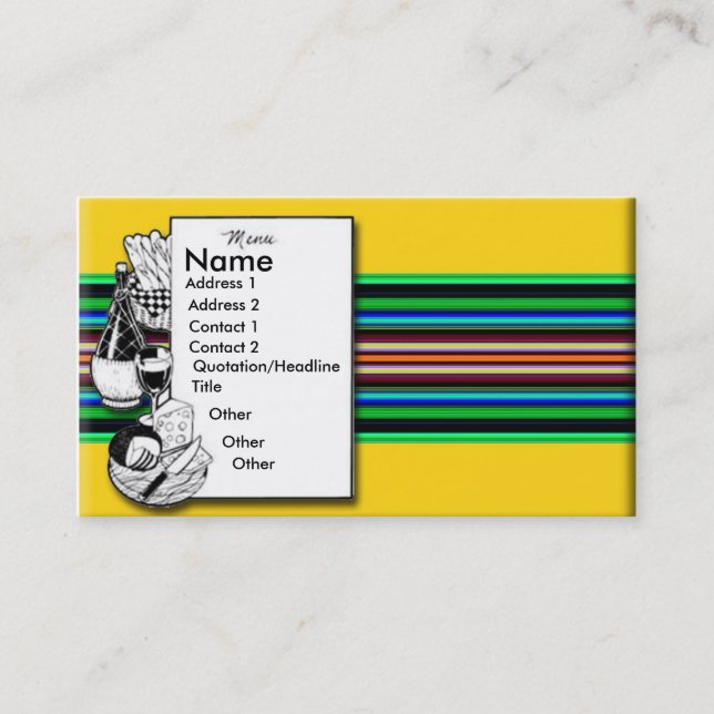 Menu Business Card (Front)