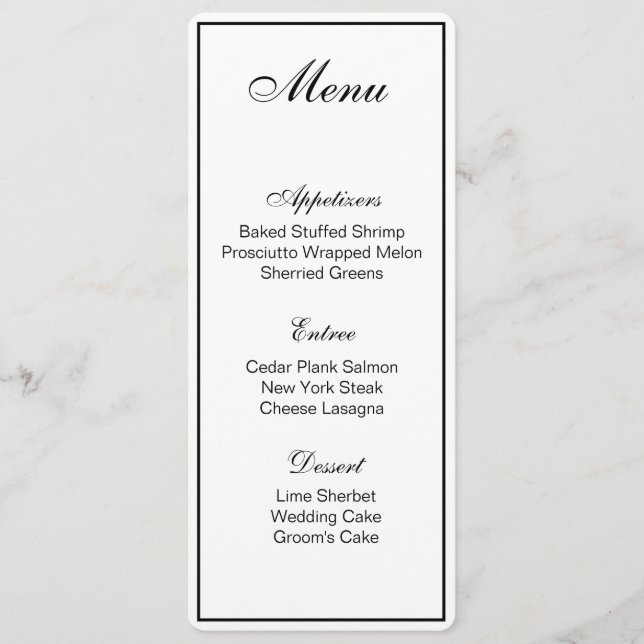 Menu Card (Front)