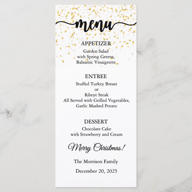 Menu Card, Christmas Menu, Dinner, Lunch (Front)