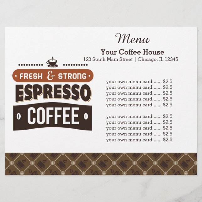 Menu card coffee house (Front)