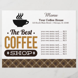 Menu card coffee house