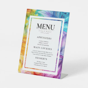 MENU card Ethereal Bloom Pedestal Sign