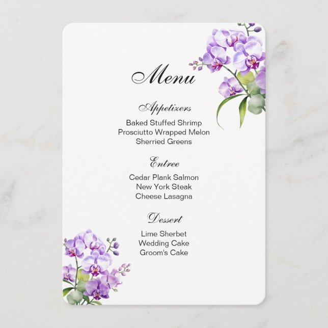Menu Card-Orchids (Front)