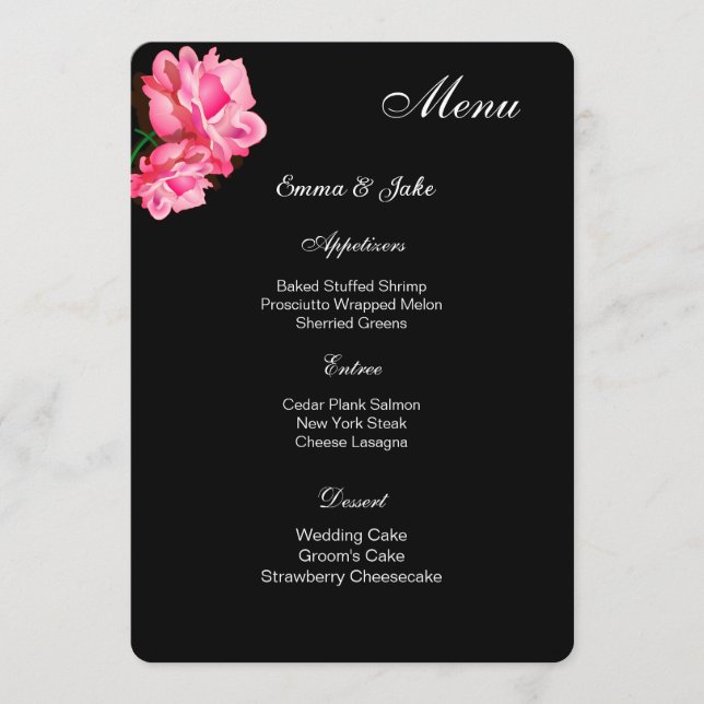 Menu Card Pink Rose (Front)