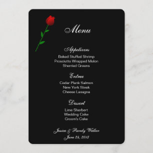 Menu Card Red Rose