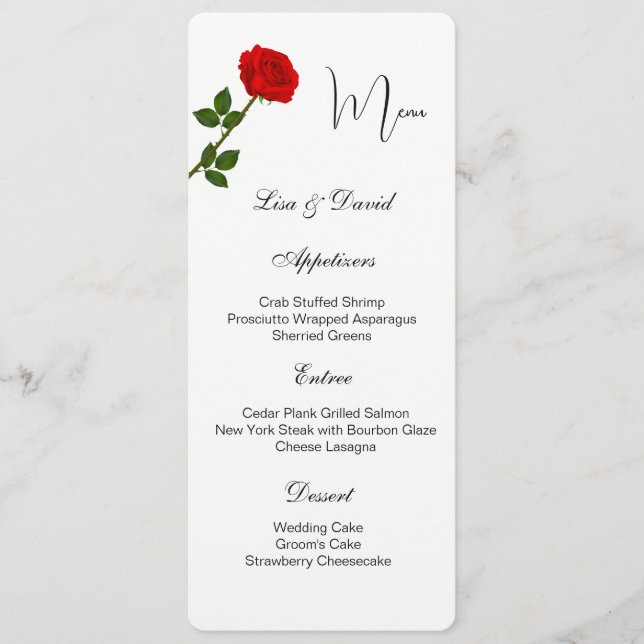 Menu Card-Red Rose (Front)