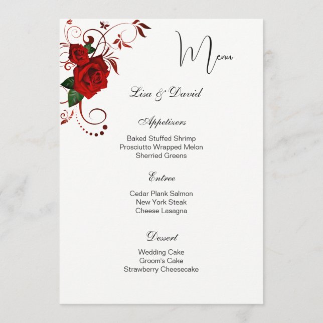Menu Card-Red Rose (Front)