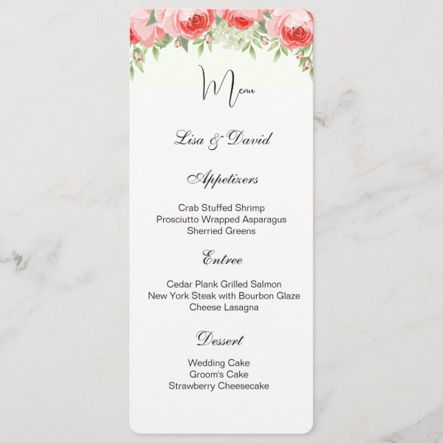 Menu Card-Roses (Front)