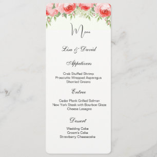Menu Card-Roses