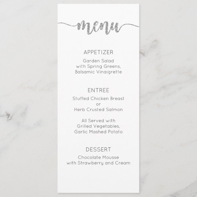Menu Card, Wedding Menu, Dinner, Lunch (Front)