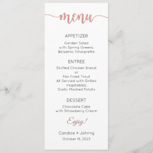 Menu Card, Wedding Menu, Dinner, Lunch