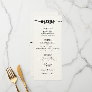 Menu Card, Wedding Menu, Dinner, Lunch