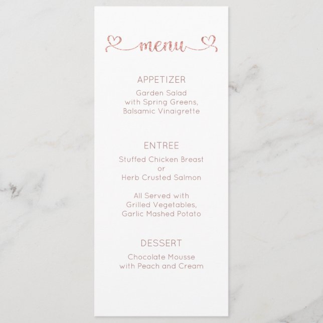 Menu Card, Wedding Menu, Dinner, Lunch (Front)