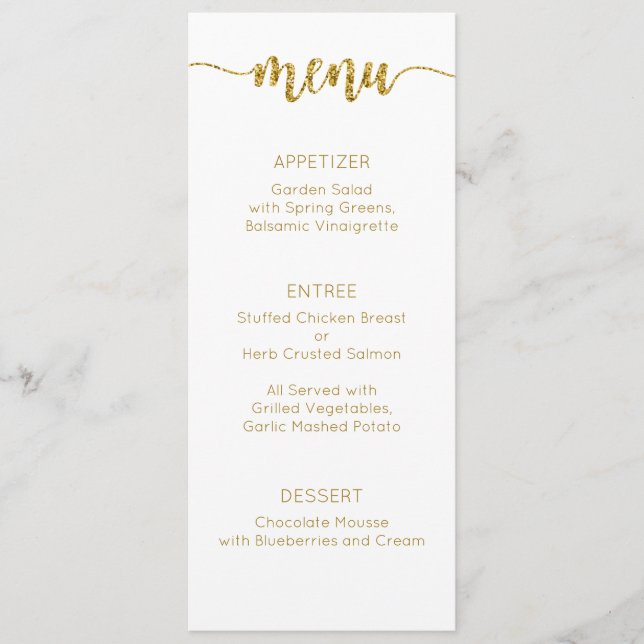 Menu Card, Wedding Menu, Dinner, Lunch (Front)