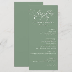 Menu Card Wedding Rehearsal Dinner Menu