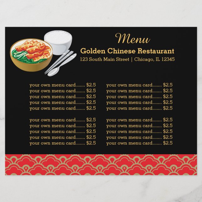 Menu Chinese restaurant (Front)