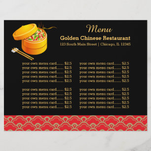 Menu Chinese restaurant