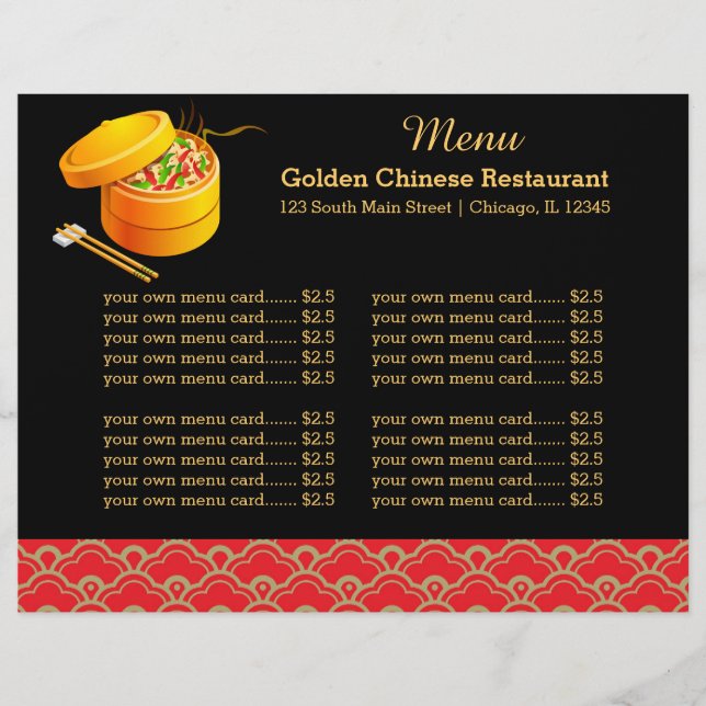 Menu Chinese restaurant (Front)
