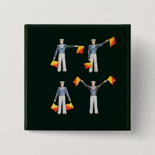 Menu cover from aboard the QE2 (colour litho) 15 Cm Square Badge