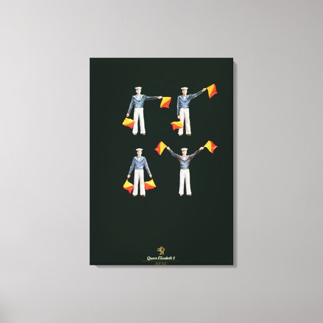 Menu cover from aboard the QE2 (colour litho) Canvas Print (Front)