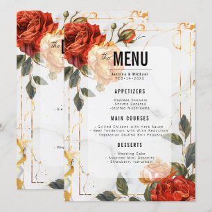 Menu + Drinks Marble Dreams Orange Rose