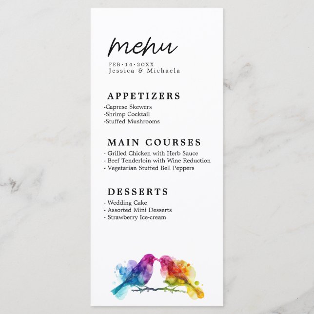MENU + Drinks Rainbow Lovebirds Collection (Front)