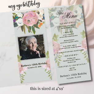 MENU Elegant Birthday 100 (any age) Photo