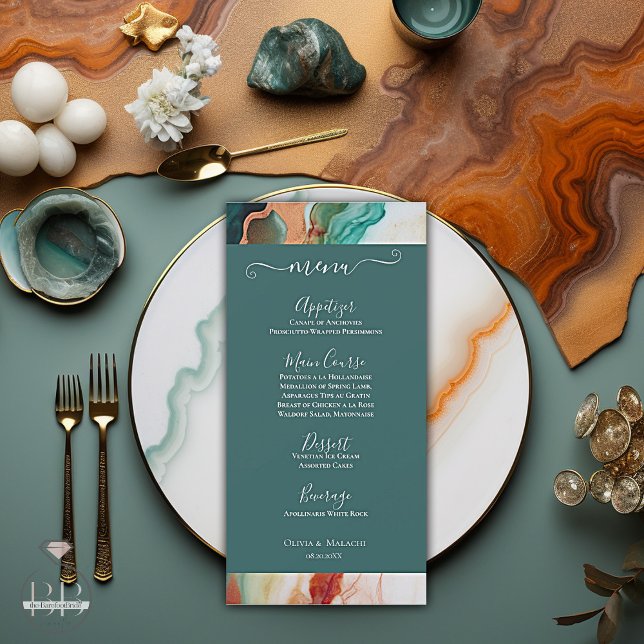 Menu Elegant Modern Abstract Agate Jade (Creator Uploaded)