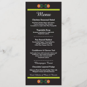 Menu Fiesta Party Mexican Wedding Reception Invitation