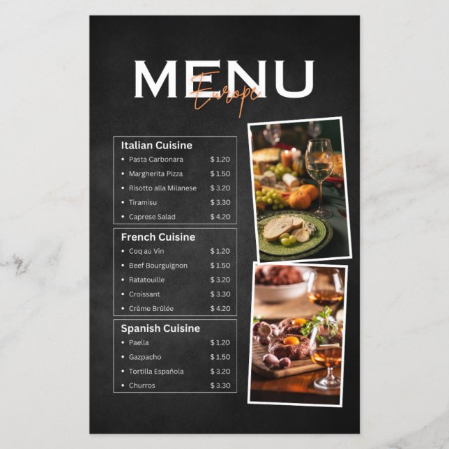 Menu Flyer (Front)