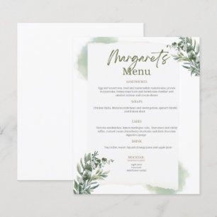 Menu for weddings and birthdays