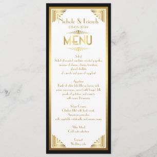 Menu Friends,menu meeting,great Gatsby,white,gold
