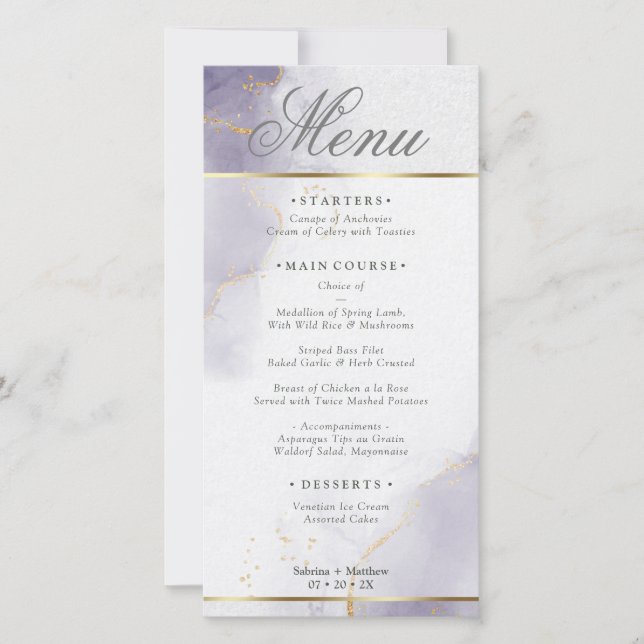  Menu Gold Dusty Plum Purple (Front)