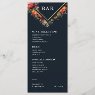 Menu has a gorgeous vintage floral style