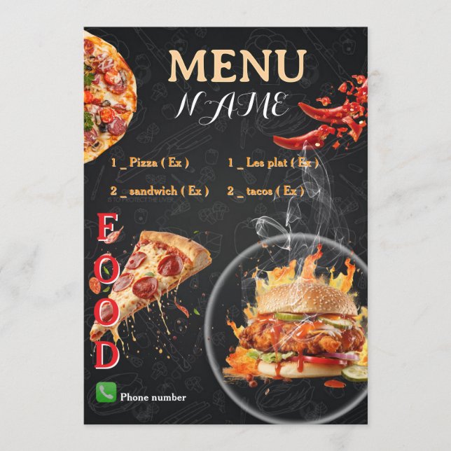 Menu Pizzeria design 2026 (Front)